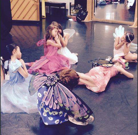 Shakespeare Shorts - The Midsummer fairies waiting for their scene to begin....