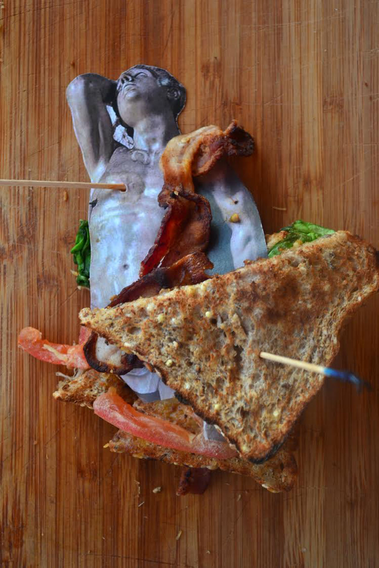 APRIL 2015: Alumni, teaching artists, and teen photography students exhibited their work at Remington Gallery during Capture Photography Festival, showing the reach of Arts Umbrella’s 35-years-and-growing legacy. Works included this piece, by artist Jason Wright. It's called: Tragedy of open faced St. Sebastians or The Sacrifice of Artisanal Sandwiches for the Redemption of the Ethical Glutton.