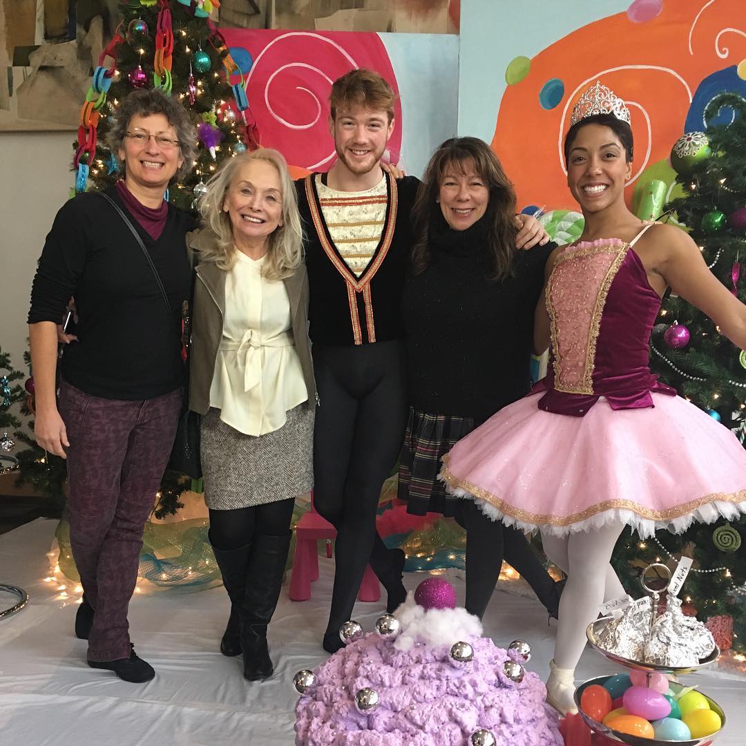 An all-star photo with (L-R) Dance Instructor Lynn Sheppard, Arts Umbrella Co-Founder Carol Henriquez, Arts Umbrella Dance Alumnus Christoph von Riedemann, Arts Umbrella Dance's Artistic Director Arty Gordon, and Arts Umbrella Dance Alumna Livona Ellis. 