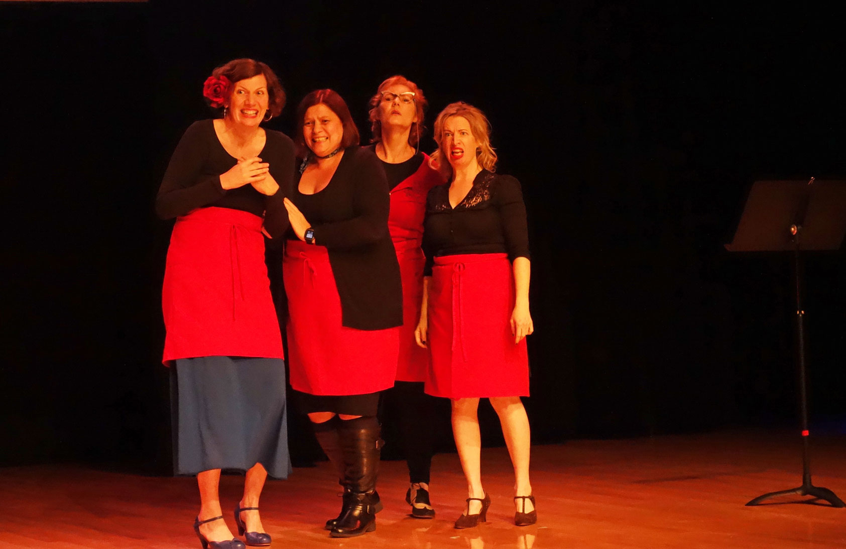 Ways to Woo Enrique, written and performed by Arts Umbrella instructors Jackie Blackmore, Cathy Falkner, Laura Jaszcz, and Junior Theatre Troupe Director Susanne Moniz de Sa