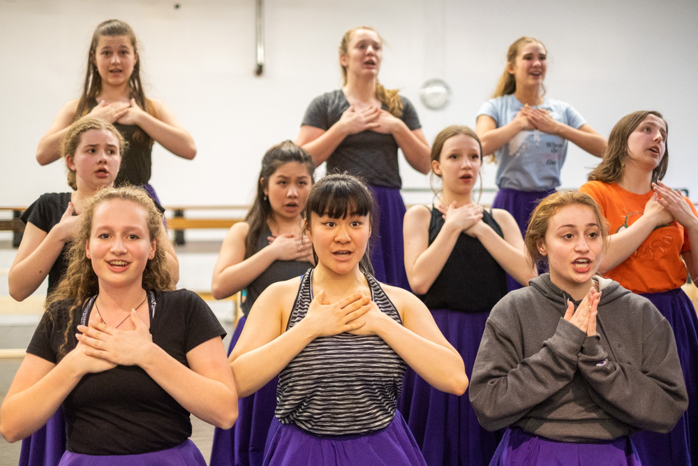 Arts Umbrella Musical Theatre Troupe in rehearsals for Oklahoma!