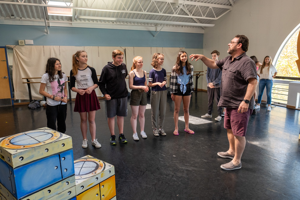 Arts Umbrella Junior Theatre Troupe in rehearsals for Charlie and the Chocolate Factory.