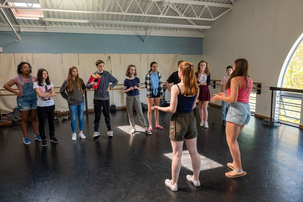 Arts Umbrella Junior Theatre Troupe in rehearsals for Charlie and the Chocolate Factory.