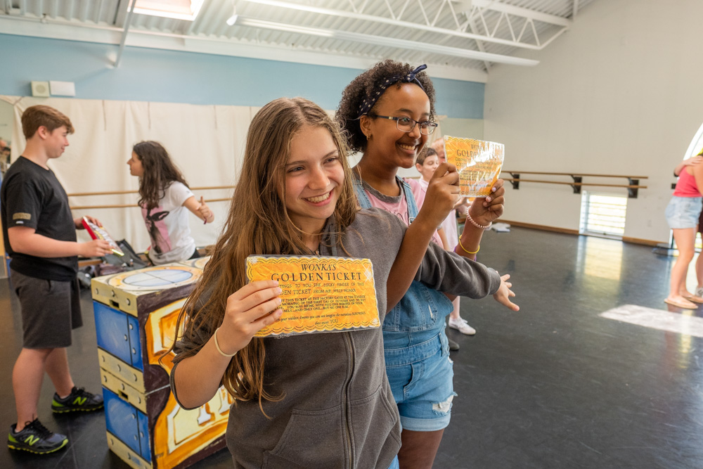 Arts Umbrella Junior Theatre Troupe in rehearsals for Charlie and the Chocolate Factory.