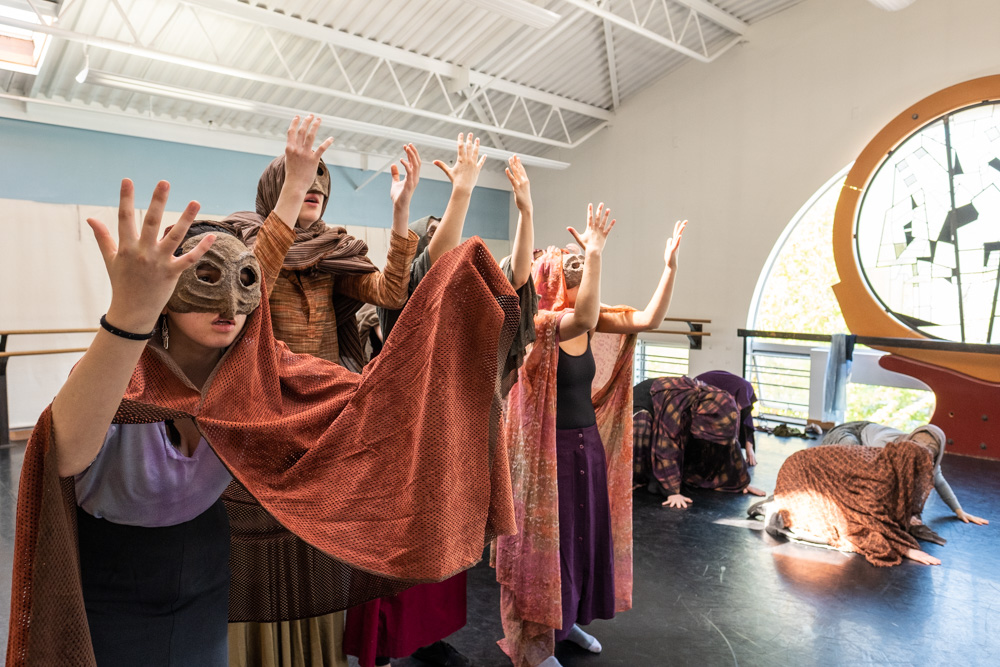 Arts Umbrella Junior Theatre Troupe in rehearsals for Charlie and the Chocolate Factory.