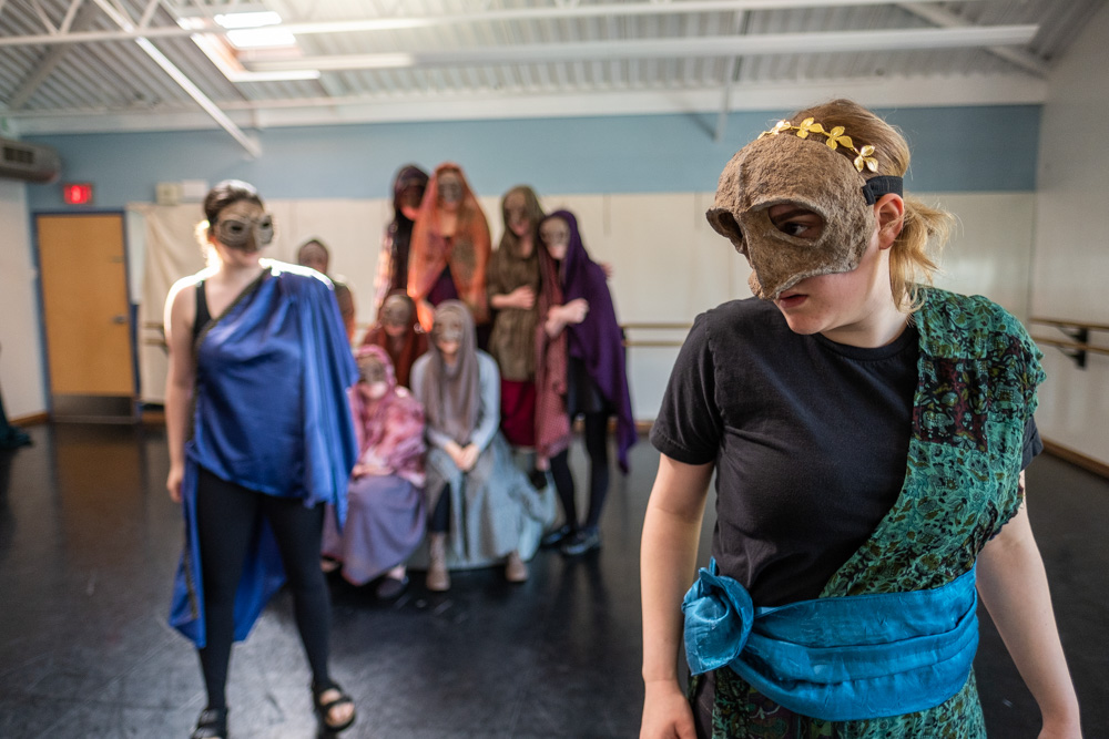 Arts Umbrella Junior Theatre Troupe in rehearsals for Charlie and the Chocolate Factory.